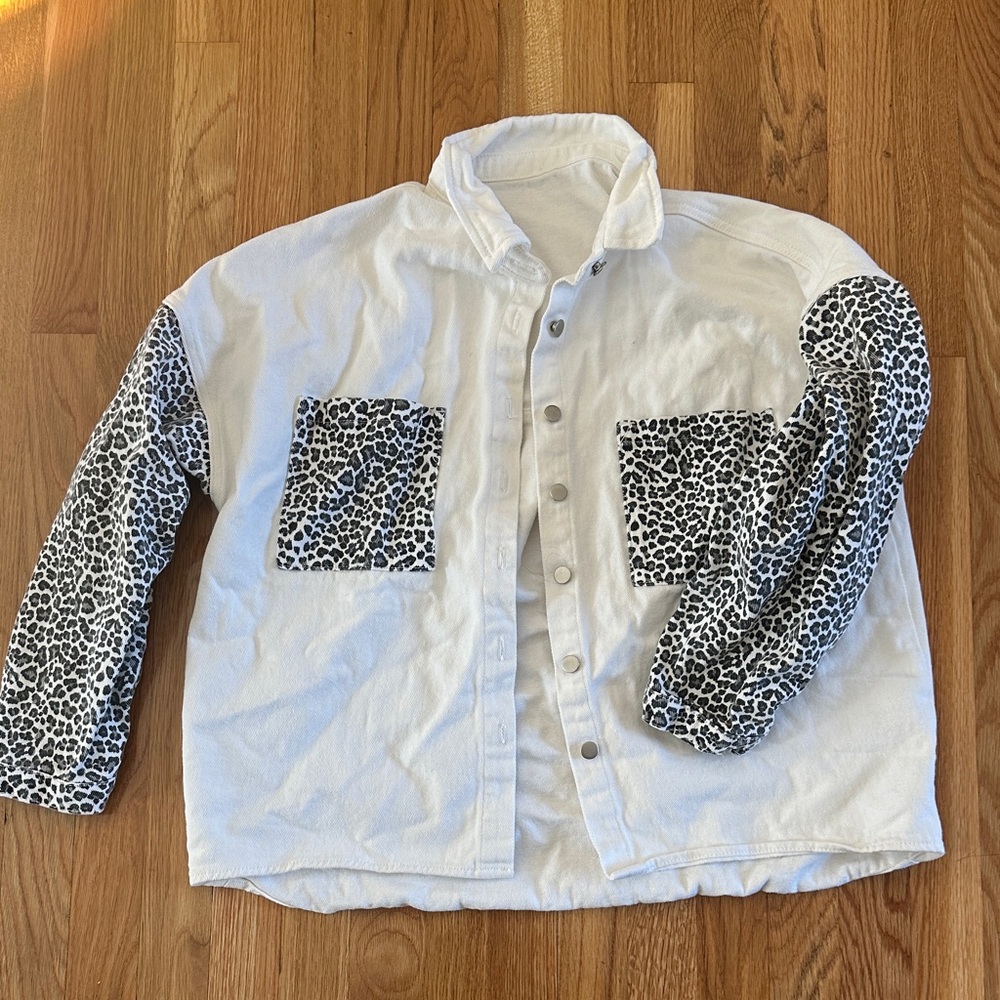 Oversized Leopard Accent Shacket